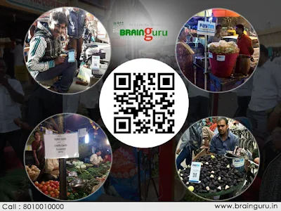 A roadside vendor in India accepting a digital payment from a customer using a mobile payment app and QR code